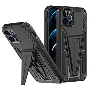 For iPhone 13 Pro Max Alien Design Shockproof Kickstand Magnetic Hybrid Case Cover - Black