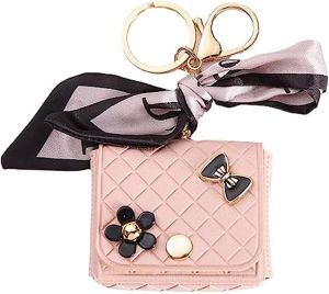 Mini Bag Case For Airpods 4th Gen,Cute Leather Cover with Crossbody Strap - Light Pink