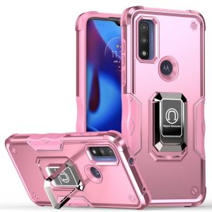 For iPhone 15 Pro Max / Ultra OPTIMUM Magnetic Ring Stand Hybrid Case Cover - Pink