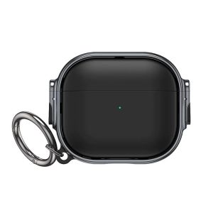 Electroplate Secure Lock Clip Shockproof Case for AirPod 4th Gen - Black