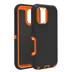 Defender Case For Samsung S25 - Black Orange  (Without Clip)