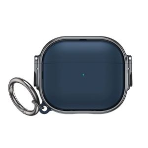 Electroplate Secure Lock Clip Shockproof Case for AirPod 4th Gen - Blue