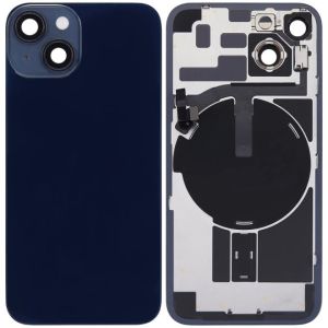 Back Glass With Steel Plate With Wireless NFC Charging MagSafe Magnet & Flashlight Flex Compatible For IPhone 14 Plus - Black