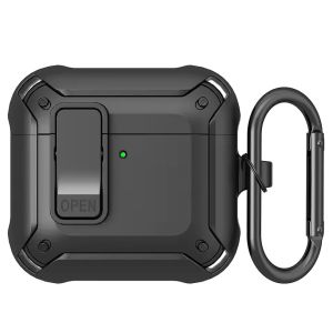 Lock Case Shockproof Full Body Protective Cover for AirPods 4th Gen - Black