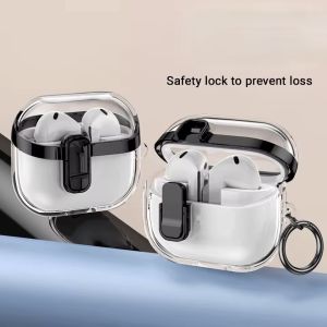 Transparent Electroplated Headphone Protective Cover Shell For AirPods 2nd Gen Earbuds Cover with Metal Buckle - Black