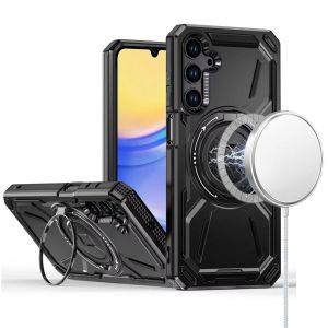 For Samsung A15 5G Loop Hybrid with [Magnetic Ring Circle] 360 degrees Rotational Kickstand Case Cover - Black