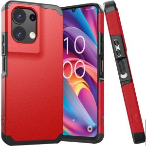 For TCL K32 5G Tough Strong Hybrid (Magnet Mount Friendly) Case Cover - Red