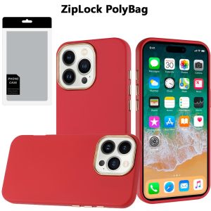 [PolyBag] For iP15 Pro Max Classy Slick Chromed Around Hybrid - Red