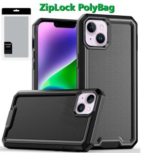 [PolyBag] For iPhone 14/13 Rank Tough Strong Modern Fused Hybrid - Black