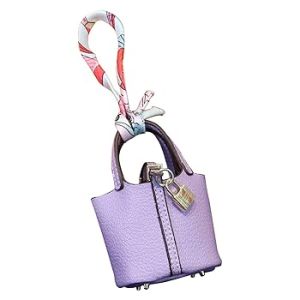 Fashion Leather Mini Bag Shockproof Case Cover For AirPods 4th Gen  - Purple