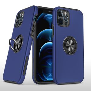 For Apple iPhone 14 PRO MAX 6.7" CHIEF Oil Painted Magnetic Ring Stand Hybrid Case Cover - Dark Blue