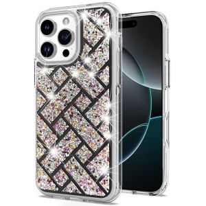 For iPhone 16 Pro Max 6.9 inch Bling Hybrid Case Cover - A