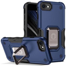 For IPhone 16e OPTIMUM Magnetic Ring Stand Hybrid Case Cover - BLUE