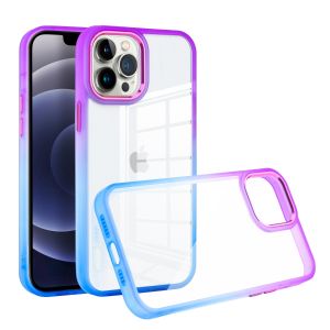 For iPhone 11 PRO MAX Case Color Fading Gradient Two Tone Frame Hybrid