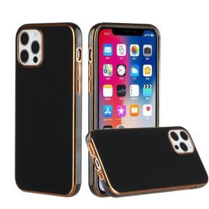 For iPhone 11 Pro Max Electroplated Fashion Solid Color TPU Case Cover - Black