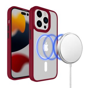 For iPhone 11 Pro Max Core Colorful Buttons Thick 2mm Hybrid Case Cover - Red