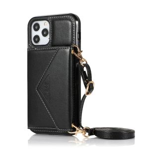 For iPhone 11 Pro Max ELEGANT Wallet Case ID Money Holder Case Cover - Black